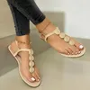 Sandaler Maogu 2023 Summer Women Flat Beach Gladiator Bohemian Ladies Casual Shoes Buckle Strap Roman Sandal Flip Flops 43