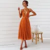 Urban Sexy Dresses Casual Summer Slip European and American Mesh Flowing Bridesmaid