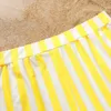 Tenues assorties pour la famille Maillots de bain assortis pour la famille Ensemble bikini mère et fille Short de plage père fils Maillot de bain bébé fille Couleur jaune et blanc 230427