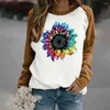 القمصان النسائية Galaxy Pattern Sweatshirt Raglan Long Sleeve Top Pullover T-Shirt T-Shirt Autumn Dressless Hatbless