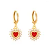 Dangle Earrings Fashion Bohemian Colorful Heart Rhinestone Pendant Drop Earring Mascot Ornaments For Women Accessories Wholesale E0230