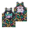 In Living Color Basketball 90 WAYANS Movie Jersey TV Series 1990 Retro Pullover College Breathable Vintage HipHop Purple Black University Stitch Team Excellent