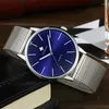 Orologi da polso WWOOR 2023 Fashion Blue Watch For Mens Top Quartz Wrist Man Casual Slim Mesh Steel Waterproof Sport Men