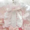 Robes haut de gamme Design fait à la main de luxe chien robe vêtements pour animaux de compagnie si mignon doux rose fée Style doux dentelle Tulle jupe fourrure bébé vacances