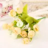 Decorative Flowers (1 Bunch/15Heads) QQ Rose Buds Artificial Simulation Flower Home Party Wedding Decoration Plant Potted Plants