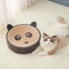 Scratchers 40cm Panda Round Cat Scratching Board Toy Funny Claw Grinder Corrugated Paper Kitten Bed Scratcher Can Replace Nest for Cats