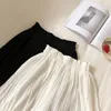 Skirts Solid Chiffon Summer Shorts Women Fashion Korean Elastic Waist Pleated Mini Casual Beach Faldas Saias 230427