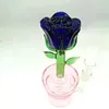 Wholesael Rose Flower Design Dab Hookah Glass Bong for Smoking Joint 14mm Bowl Ice Catcher Water Pipe Can Put Customer LOGO By DHL UPS Cheapest