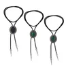 Papillon Western Cowboy Bolo Tie Forma rotonda Accessori per costumi Corda per colletto fatta a mano