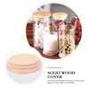 Wine Glasses 5 Pcs Solid Wood Cover Jar Wooden Mason Lids Sealed Glass Coffee Mug Sealing Cap