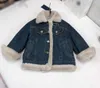 Nouveau Denim enfant en bas âge veste enfants vêtements de marque fille garçon vêtements d'extérieur taille 110-160 intérieur en peluche design bébé manteau Nov25