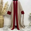 Etniska kläder malaysia cardigan abaya snörning mantel bälte hög kvalitet muslimsk blygsam enkel klänning abayas för kvinnor eid ramadan islamisk