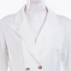Casual Dresses Elegant Women Dress Office Casual Blazer White Black Spring Summer Loose Suit Ladies ES 230427