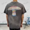 Мужские футболки Vintage Saint Michael Ретро с круглым вырезом Негабаритная футболка с принтом грибных глаз High Street Повседневная хлопковая мужская футболка с коротким рукавом T231127