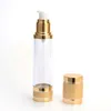 Flacone cosmetico airless oro 15ml 30ml Bottiglie dispenser ricaricabili portatili per lozione Contenitore cosmetico Rosa Uprve