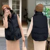 2023 Automne/Hiver Nouveau Yoga Costume Veste Vers Le Bas Coton Gilet Manteau Femmes Col Montant Petit Parfum Sans Manches Vêtements D'extérieur Coton Manteau Débardeur LLuSame Style