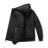 Mens Down Parkas Jackets for Men with Hood Autumn Winter Cotton Padded Jacket Men Fashion Clothing Rhombus Texture Casual Parkas Plus Size 5XL 231127