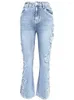 Jeans pour femmes Femmes Taille Haute Pantalon à fond de cloche Style européen et américain Casual Coton Denim Dames Slim Streetwear Vintage Zipper