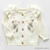 Zestawy odzieży Nowe wiosenne jesienne niemowlę dzieci dzianina z długim rękawem płaszcz kwiatowy