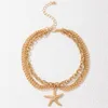 Cadletti vintage Starfish Pendant Multilater Braccialetti Ankle Braccialetti Anklet in acciaio inossidabile per donne Gioielli Accessori per catene di caviglie boho Boho 230426