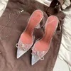 Sandals Women Heels Sapatos de noiva Designer elegante Ladies Festas de luxo Bombas para casamento transparente de verão