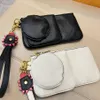 Tasarımcılar deri küçük cüzdan kadın mini madeni para çantası fermuar 3 adet marka üçlü çantası debriyaj çantaları renkler daire zip bilek anahtarı c266u