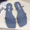 Slippers Summer Women Sexy Open Toes Outdoor Beach Solid Color Flat Sandals Simple Slides Leisure Woman Shoes