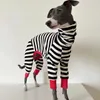 Dog Apparel Italian greyhound striped four legged clothing soft stretchy whippet winter warm dog 231127