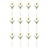 Fiori decorativi 12 pezzi fiore artificiale senza irrigazione realistico anti-sbiadimento puntelli Pografia fai da te mini simulazione tulipano fornitura per la festa della mamma