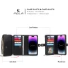 Avtagbar handväska vikta plånbok lädertelefonfodral för iPhone 11 12 13 14 15 Pro Max Mini X XR XS Max 7 8 Plus blixtlås Magnethandväska