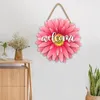 Fiori decorativi Porta di benvenuto Decor Ghirlande Girasole rustico in legno Home Believe Sign Hanging Plaques Ornamento frontale per l'inaugurazione della casa Arte