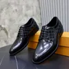 Luxurious Men's business leisure shoes Loafers Genuine Leather lace-up shoes Mens Casual luxury Designer Pressed check Dress Shoes Slip On Wedding Men Shoe