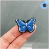 Accesorios para piezas de zapatos Venta al por mayor 100 piezas Mariposas de insectos Colorf Pvc Charms Shoecharm Hebillas Adornos de plástico de moda Soft Rubbe Dho0X