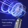 Portable Handheld Fan With LCD Display USB Hanging Neck Small Electric Fans Office Desktop Multifunctional Folding Double-Headed 4000mAh Mini Pocket Fan