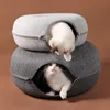 Mats Donut Cat Bed Pet Cat Tunnel Interactive Game Toy Bed Cat lit DualUse Intérieur jouet chaton équipement de sport