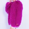 Chaqueta de piel sintética para mujer, chaqueta de piel auténtica a la moda para invierno y otoño, abrigo de piel auténtica de oveja de Mongolia HT72 231127