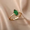 Pierścienie zespołowe Zielone pierścienie dla kobiet dla kobiet stal nierdzewna Regulowana palec urodzinowy Pink Pierścień Pierścień Kobiet Wedding Estetyczny Prezent 2022 AA230426