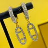 Designer Lettre Oreille Stud Boucles d'oreilles en cristal Boucles d'oreilles en or pour femmes Cadeau de mariage de Noël Designer Bijoux Boucle d'oreille Femmes Bague d'oreille Paty