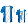 Męskie koszulki Argentyna Flaga 3D nadruk T-shirt Summer mężczyźni Kobieta Kobieta z krótkim rękawem streetwear harajuku tops