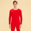 Set di biancheria intima termica da uomo invernale per uomo Thermo Long Johns da uomo in velluto 2 pezzi pigiama rosso da donna