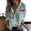 Kvinnors blusar 2023 Lady Shirt Paper Aircraft 3D Tryckt Casual Style Fashion Trend High -kvalitet