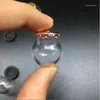 Anhänger Halsketten 20sets 20 15mm Miniatur Terrarium Glas Blase Metall Krone Basis Tablett Schmuck Halskette Lanugo Fläschchen DIY Wunsch Flaschen