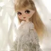 人形flan bjd doll 16 lds腐った女性の体のブロンド大きな目を着て、手作りの絹の花の頭飾り樹脂ボールジョイント230427を着る