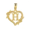 Pendant Necklaces Hollow Out Letter Necklace For Women Simplicity Heart Flower With Gold Plated Brass Fashion Jewels