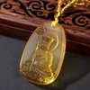 Colares de pingentes colar de mantra shurangama para mulheres buda de vidro antigo abençoe a estátua de amuleta guanyin bodhisattva jóias masculinas