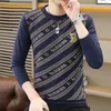 Maglioni da uomo Maglione a maniche lunghe Autunno Collo tondo di fascia alta in lana Moda Casual Top abbinati