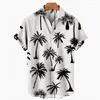 Мужские футболки 2023, летние гавайские футболки с коротким рукавом и 3D принтом цветов, повседневная рубашка для общения, топ, вечерний стиль отпуска, тропический пляж