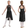 Sahne Giyim Çocuk Kızlar Lirik Modern Dans Elbisesi Kolsuz Hollow Rhinestone Bale Jimnastik Sapan Elbiseler Şeker Patinaj Dans Kazıkları