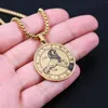 Pendentif Colliers Collier en acier inoxydable pour hommes femmes Vintage rond signe du zodiaque 12 Constellation Balance chaîne bijoux en gros