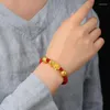 Strand ren koppar pixiu feng shui presentarmband för man och kvinnor handgjorda bra lyckliga amulet smycken
